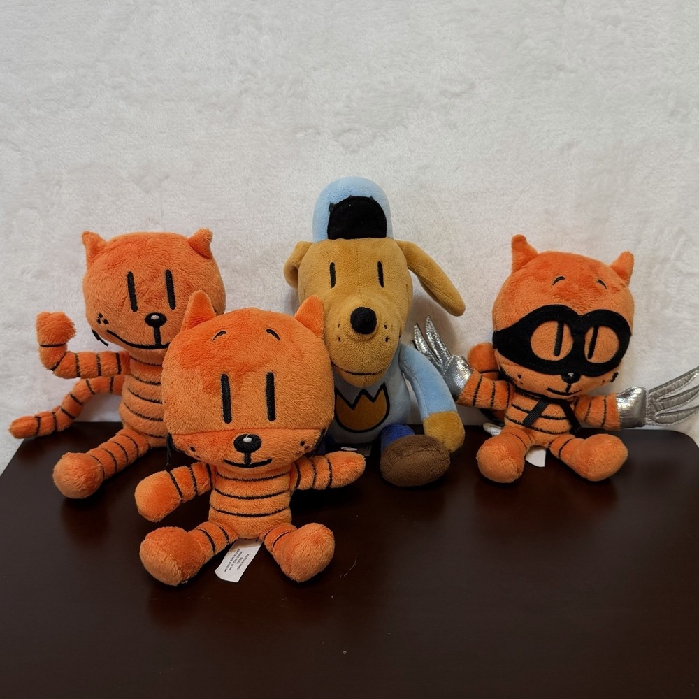 Cat Kid With Mask Plush Police Dog Man Stuffed Animal Toy Merry Makers Lot of 4
